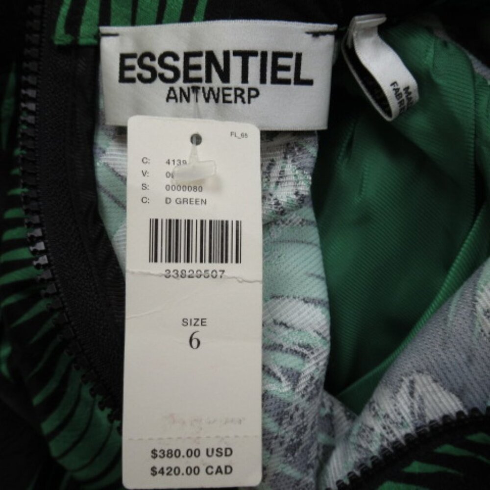 Essentiel Antwerp Elixir Puff-Sleeve Mini Dress Green 6 - Picture 13 of 16